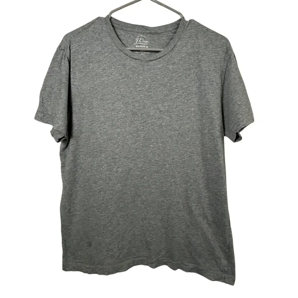 J.Crew Broken In Grey Heather Slub Cotton Men's Crewneck T-Shirt Size S Relaxed